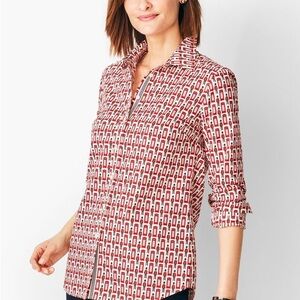 Talbots CLASSIC COTTON SHIRT - PHONE BOX PRINT XL